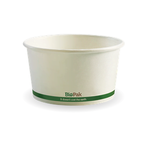 12oz bowl white green stripe - 25/SLV