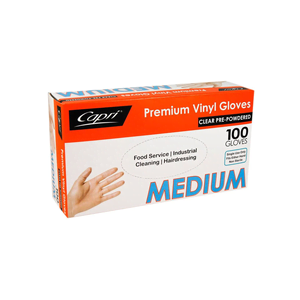Glove Powdered Clear Medium - 100/Box x 10