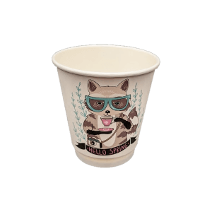 Coffee Fans Raccoon Spring 8oz Double Wall Paper Coffee Cup - 25/SLV