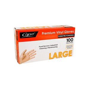 Glove powdered Clear Large - 100/Box x 10