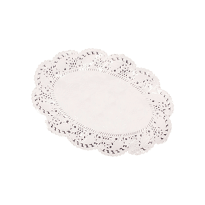 Doyley White lace Oval number 2 190x268mm - 250/SLV x 8