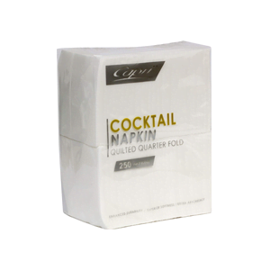 White Quilted Cocktail QTR FOLD - 2000/CTN
