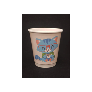 Coffee Fans Cat 8oz Double Wall Paper Coffee Cup - 25/SLV x 20
