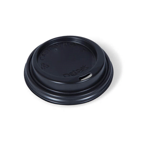 73mm SMOOTH HOT CUP LID Black - 100/SLV x 20