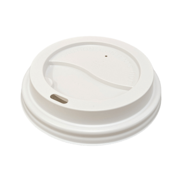 90mm Hot Cup Lid White - 50/SLV