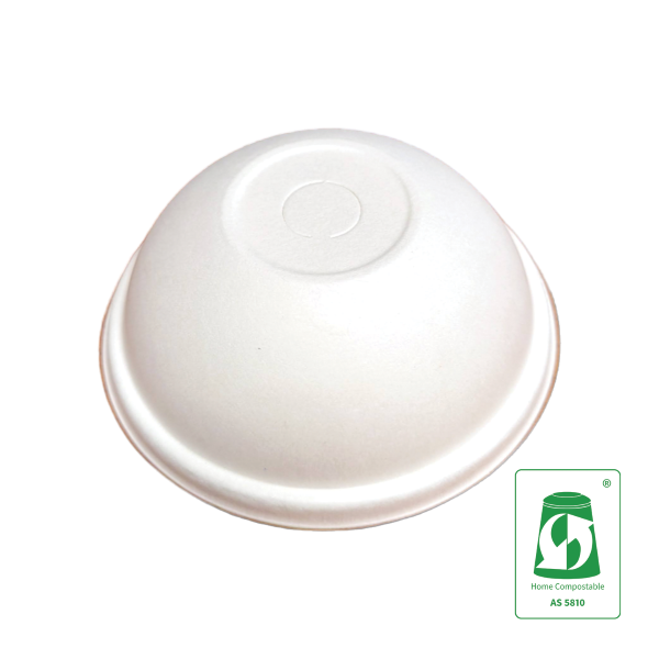 Compostable Sugarcane Dome Lid for Cold Cup (White) - 50/SLV