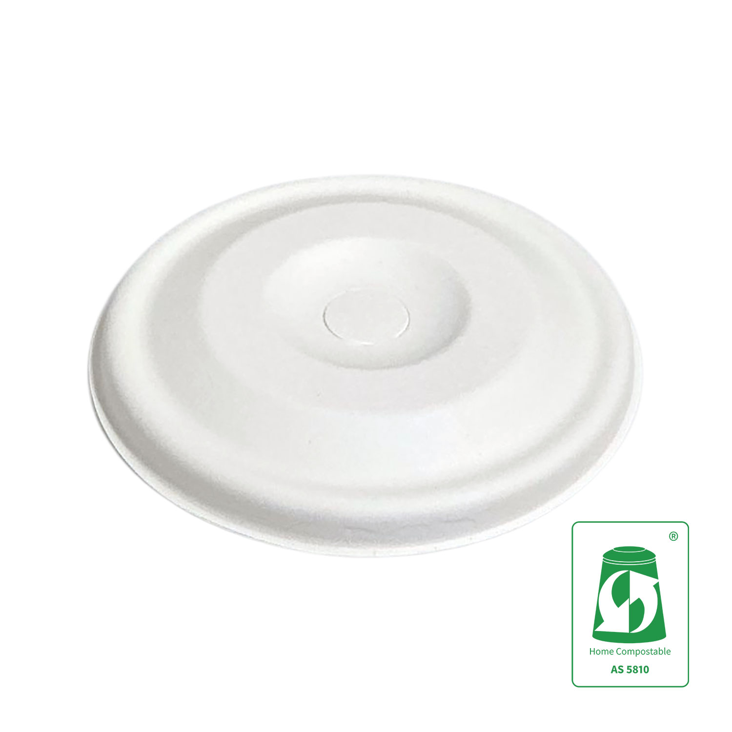 Compostable Sugarcane Flat Lid for Cold Cup White - 50/SLV