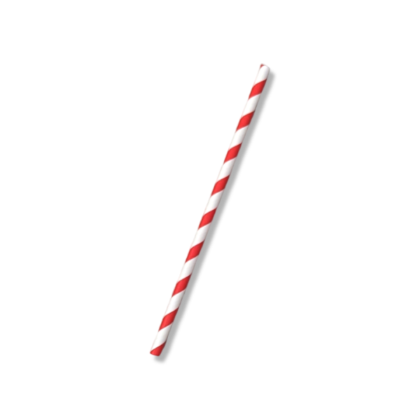 Paper Regular Straw Red Stripe (3ply) - 100/SLV x 25
