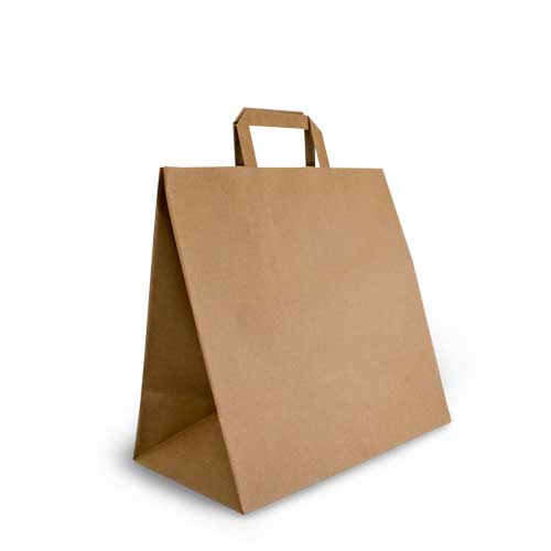 Brown Kraft Flat Handle Bags Delivery Bags - 250/CTN
