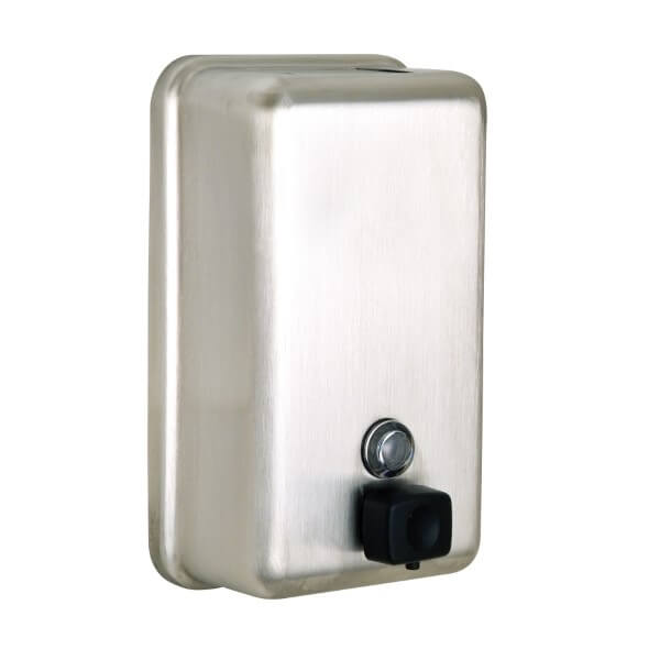 Vertical Liquid Soap Dispenser with Black Soap Valve ? 1.2L Capacity Finish: Satin Stainless Steel -
