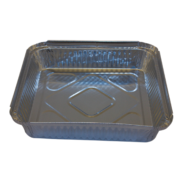 Large square catering foil container 1563 ml - 100/SLV