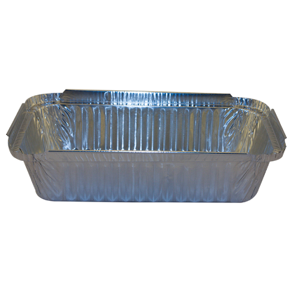 Medium shallow rectangular foil container 560 ml - 100/SLV X 5