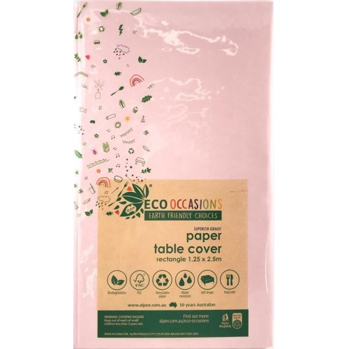 Tablecover paper rectangle 250x125 cm light pink P1x6 - 6/SLV